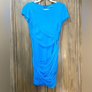 Alice + Olivia blue mini dress with ruching